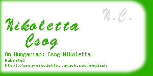 nikoletta csog business card